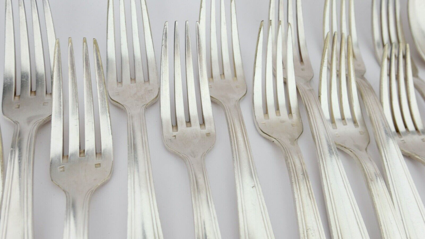 32 Tlg Art Deco 1930er Couverts DIXI 84G 18G cutlery Besteck Gabel Löffel - Antikhandel-Stuttgart