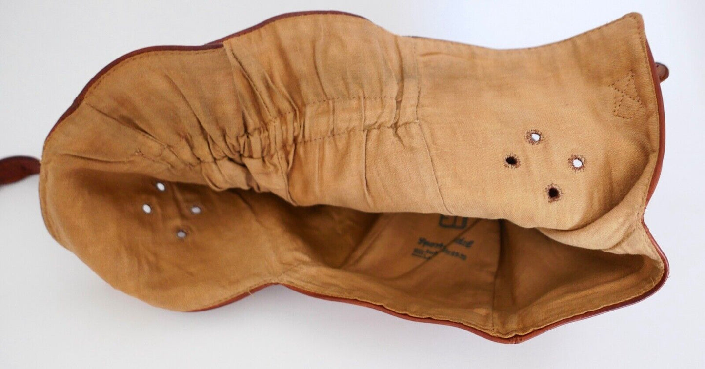 Oldtimer Motorrad Cabrio Flieger Haube Leder Braun 1930-40er Jahre SPORT STEIDEL - Antikhandel-Stuttgart