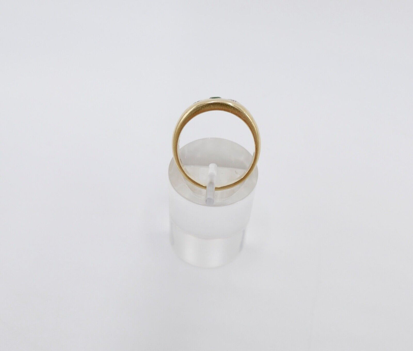 Massiver Damen Gelbgold Ring Lupenrein Brillant & Smaragd 0,44Ct 585 / 14K Gr.59 - Antikhandel-Stuttgart