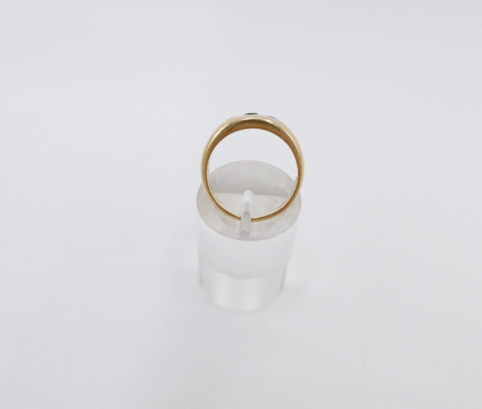 Massiver Damen Gelbgold Ring Lupenrein Brillant & Smaragd 0,44Ct 585 / 14K Gr.59 - Antikhandel-Stuttgart