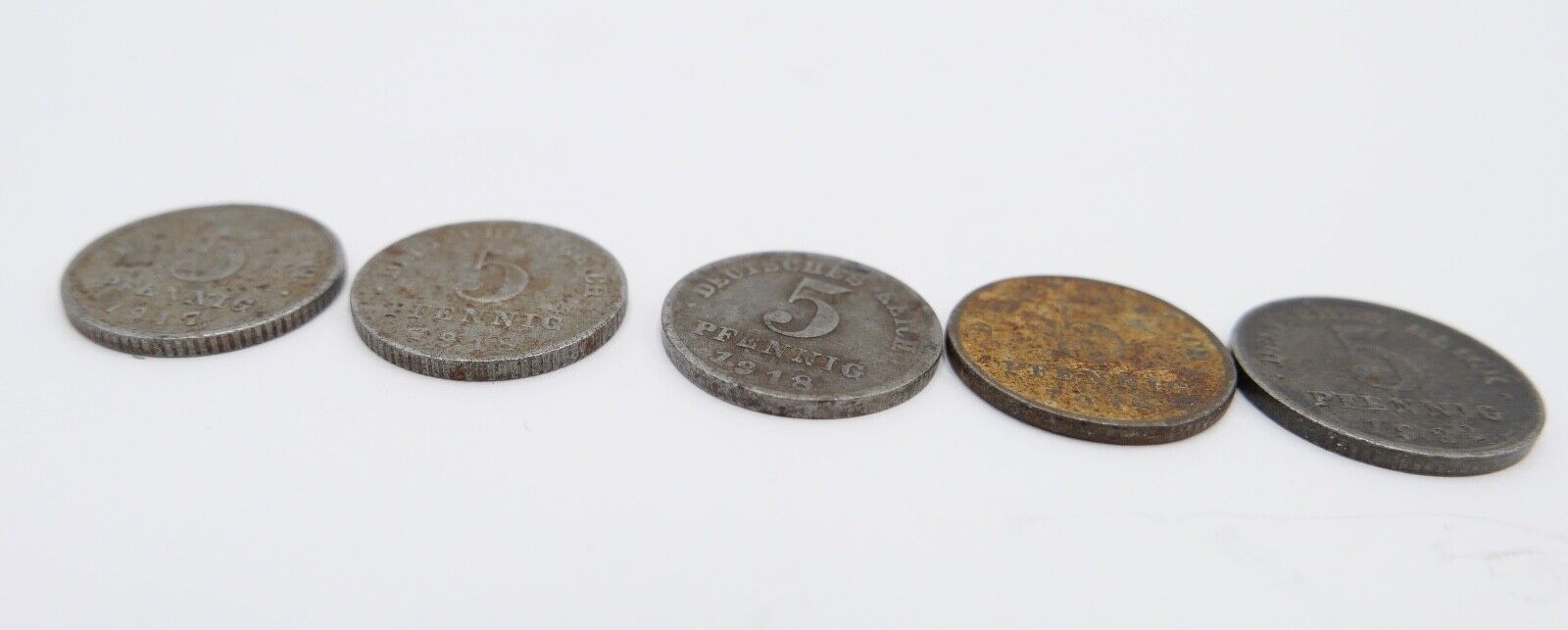 5x 5 Pfennig J.297 ss-vz 1922 1918 1917 Deutsches Reich - Antikhandel-Stuttgart