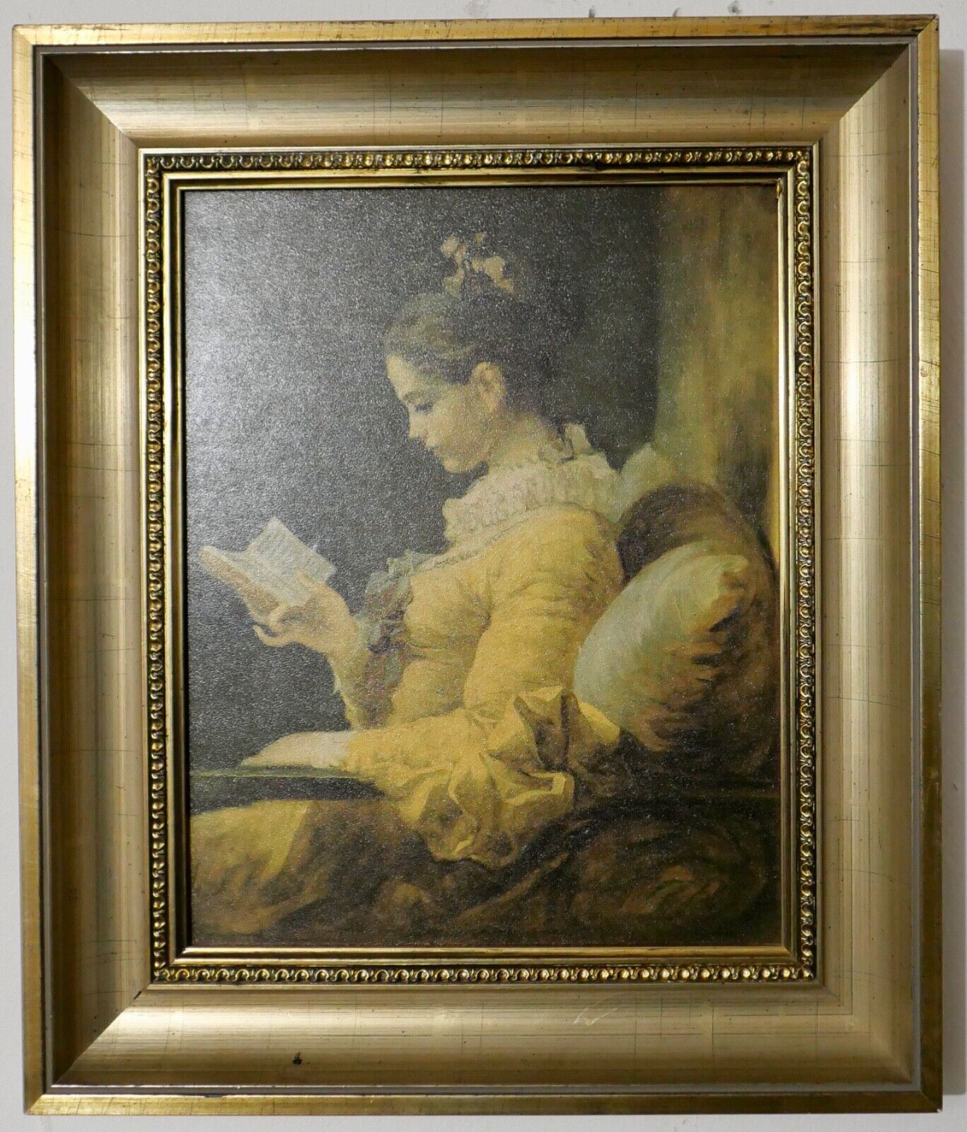Lesendes Mädchen 1776 Jean Honoré Fragonard KUNSTKOPIE - DRUCK 37x31cm - Antikhandel-Stuttgart