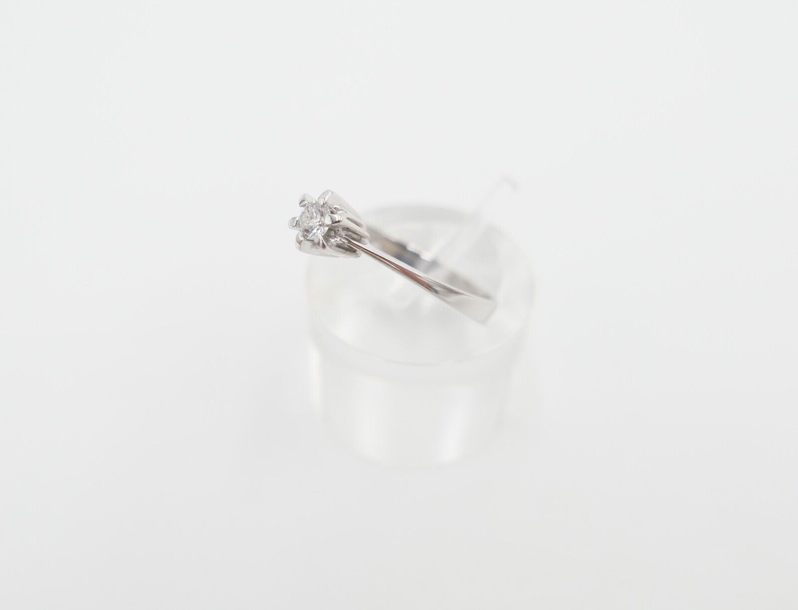 Solitär Ring Weißgold 750 / 18K Brillant SI / F 0,17 Ct Gr.56 Verlobung Hochzeit - Antikhandel-Stuttgart