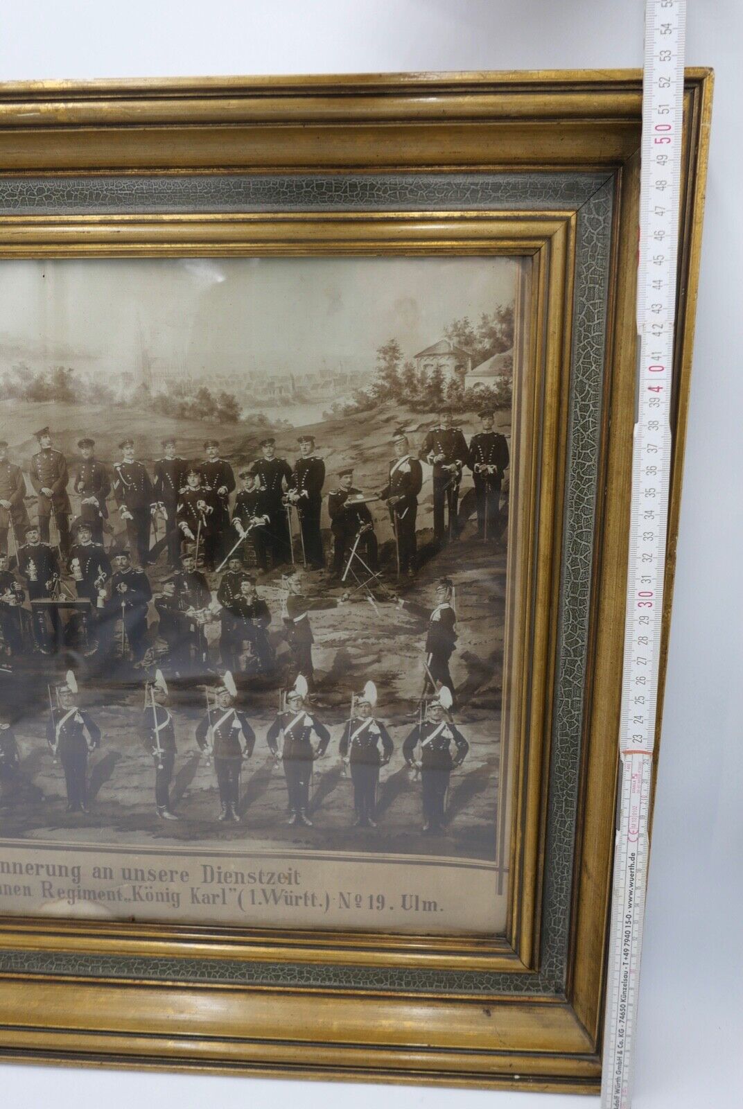 1900 Reservisten Bild m. Eskadron Ulanen Regiment Nr. 19 Foto auf Pappe 62x52cm - Antikhandel-Stuttgart