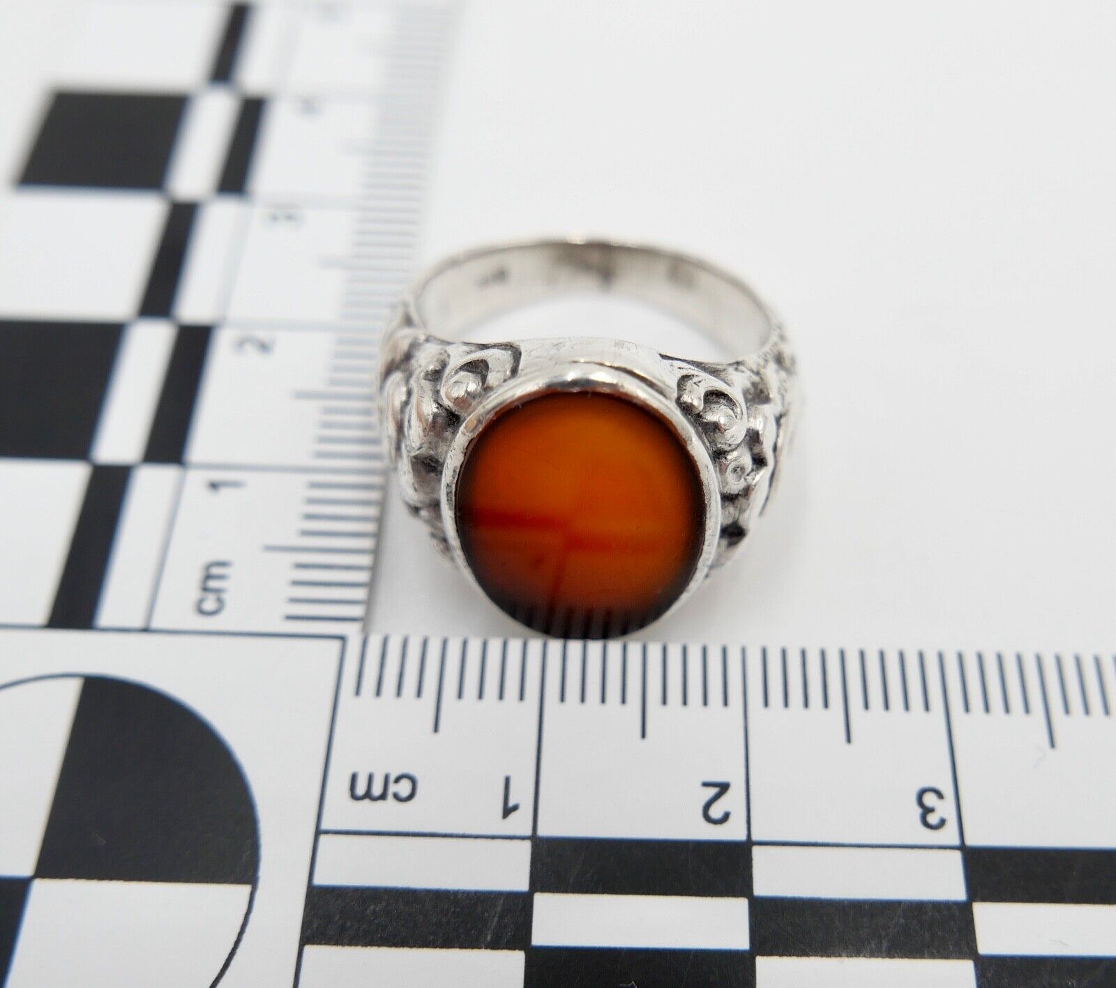 Jugendstil Siegelring Herrenring Ring 835 Silber Gr. 59 mit Karneol - Antikhandel-Stuttgart