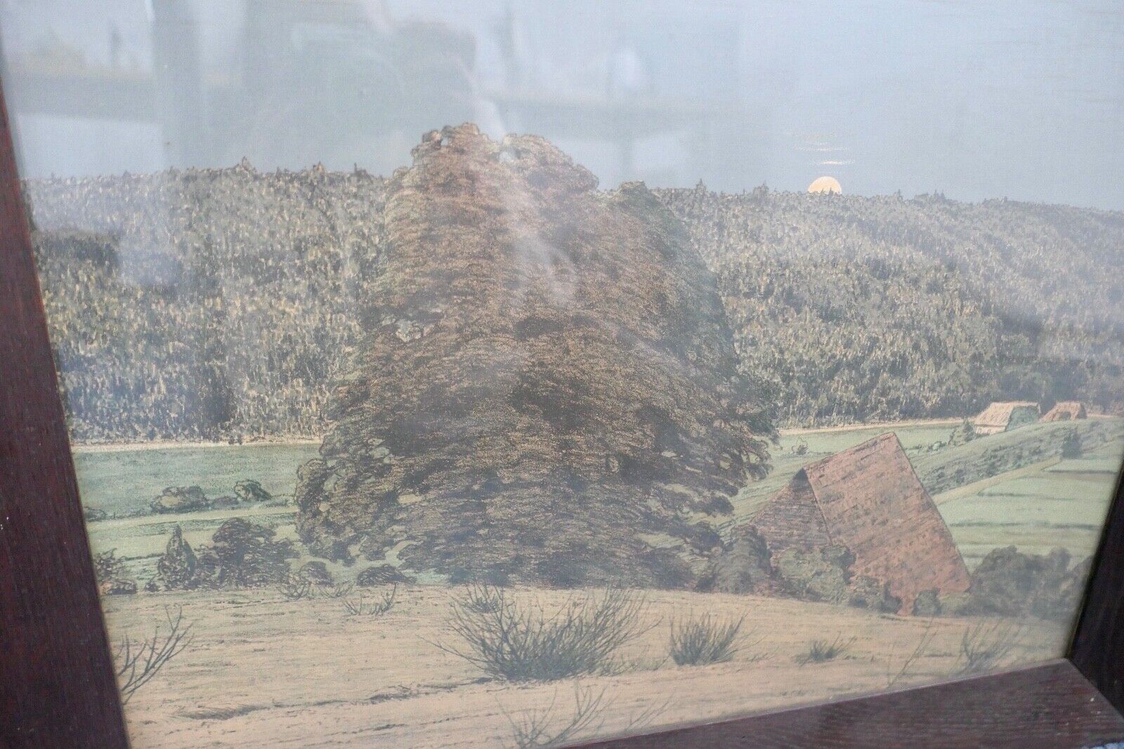 GUSTAV KAMPMANN 1859 - 1917 Farb - Lithographie " am Waldesrand " signiert - Antikhandel-Stuttgart