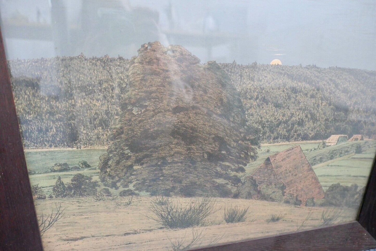 GUSTAV KAMPMANN 1859 - 1917 Farb - Lithographie " am Waldesrand " signiert - Antikhandel-Stuttgart