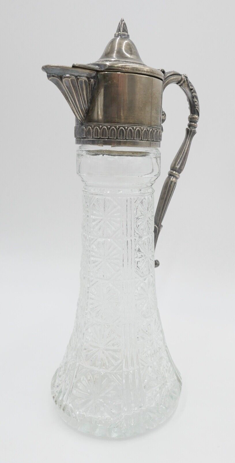 50er Jahre Karaffe RAIMOND versilbert made in Italy Glas Italien - Antikhandel-Stuttgart