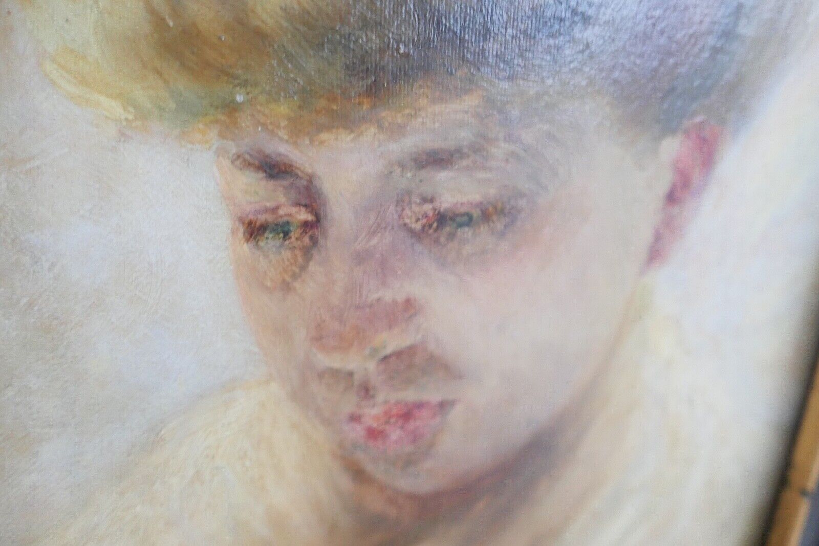 Gemälde Öl auf Leinwand Portrait einer Frau " C. Huberts " 38,5x33 cm gerahmt - Antikhandel-Stuttgart