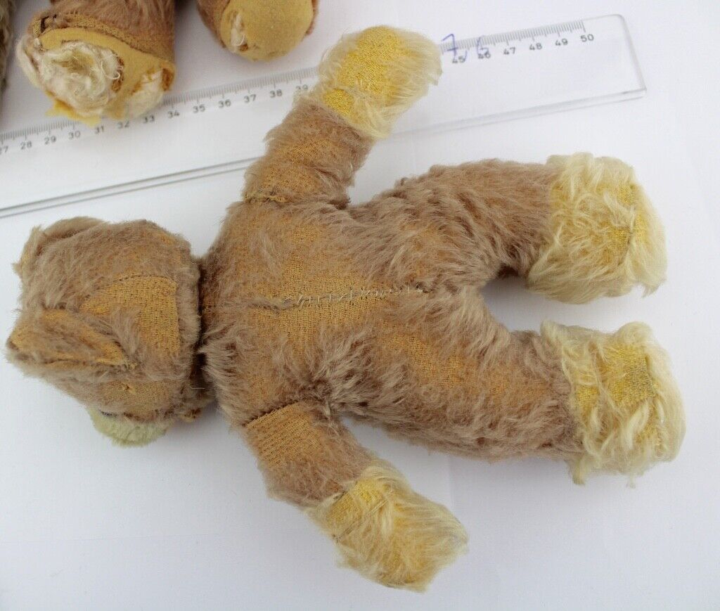 4 Alte Steiff Teddy Bär old Bear Stofftier 22-30 cm Knopf im Ohr Brummstimme - Antikhandel-Stuttgart