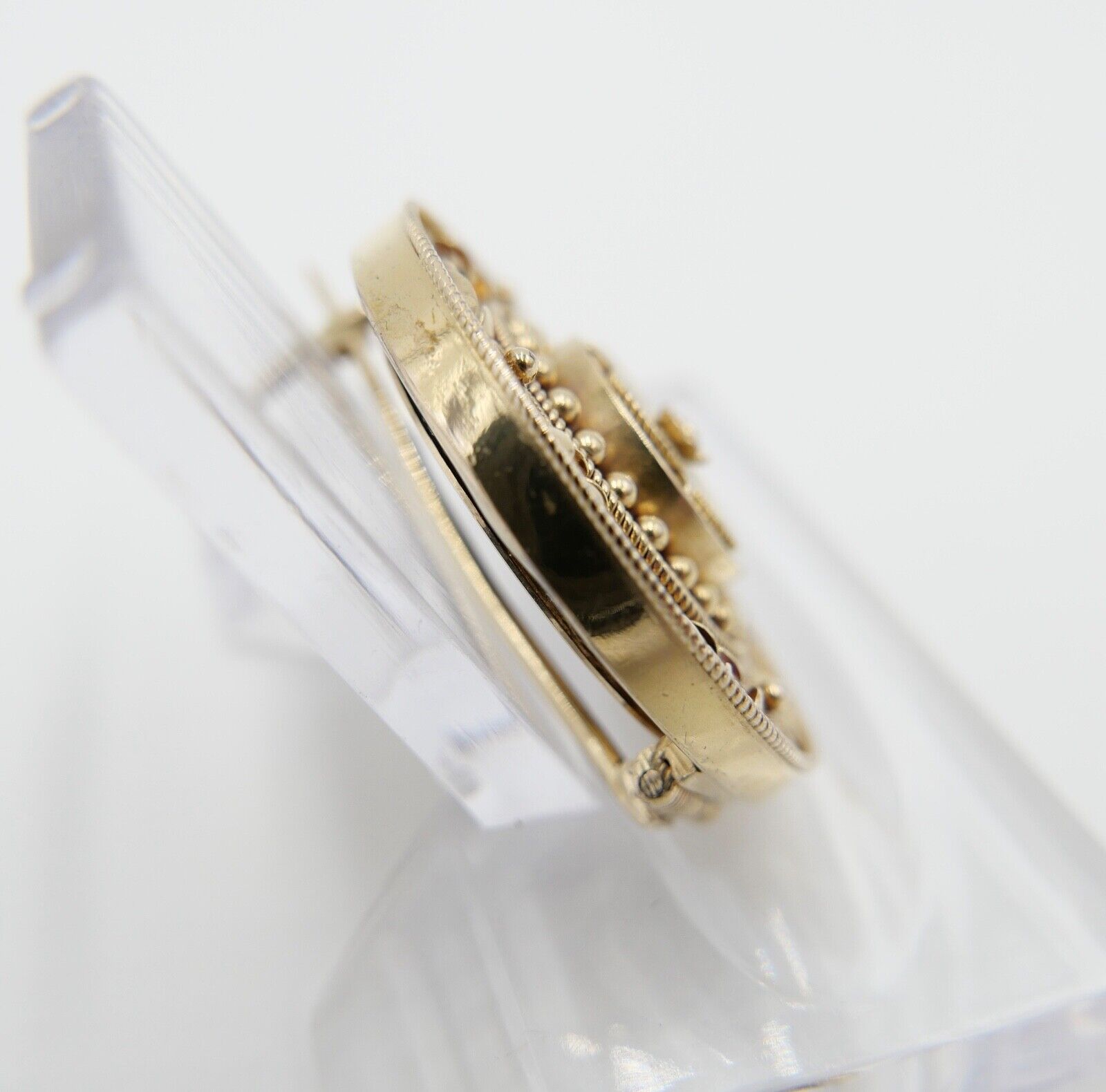 Alte Brosche 15Ct Gelb Gold JUGENDSTIL Motiv Floral & Granulation Arbeit - Antikhandel-Stuttgart