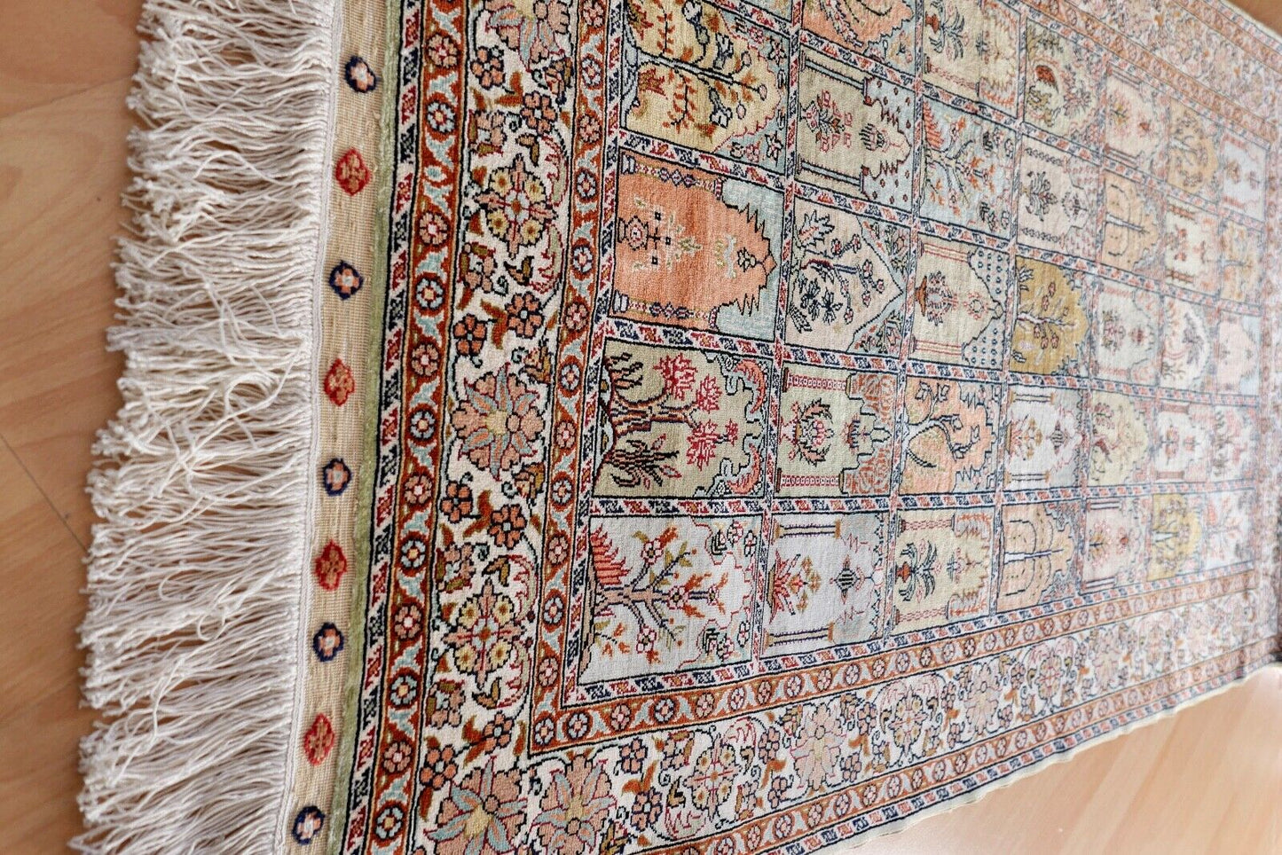 Ghom Orientteppich Perserteppich Seide Handgeknüpft 127x78 cm Knoten Silk - Antikhandel-Stuttgart