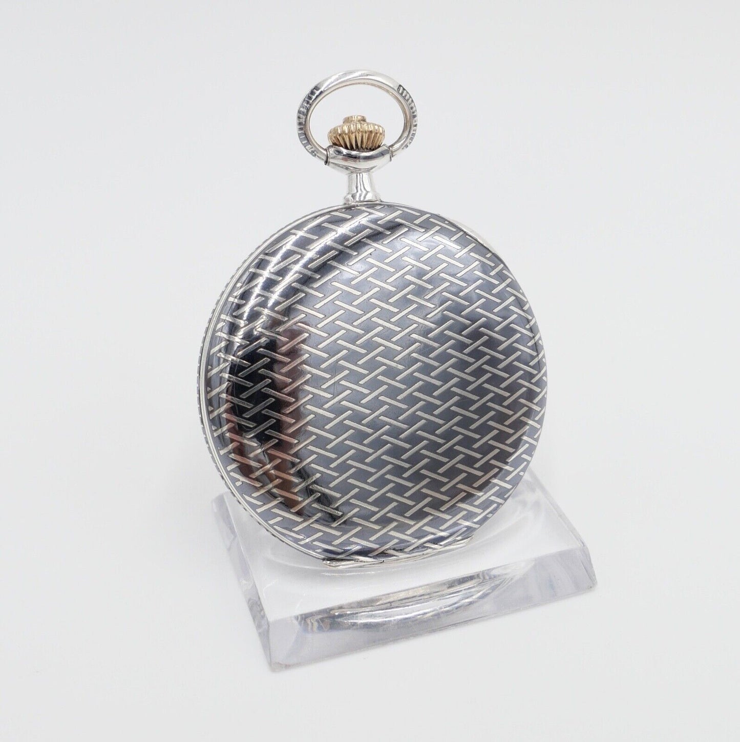 1901-1949 ART DECO SAVONETTE Taschenuhr HAVILA pocket watch Halbmond Krone Silbe - Antikhandel-Stuttgart