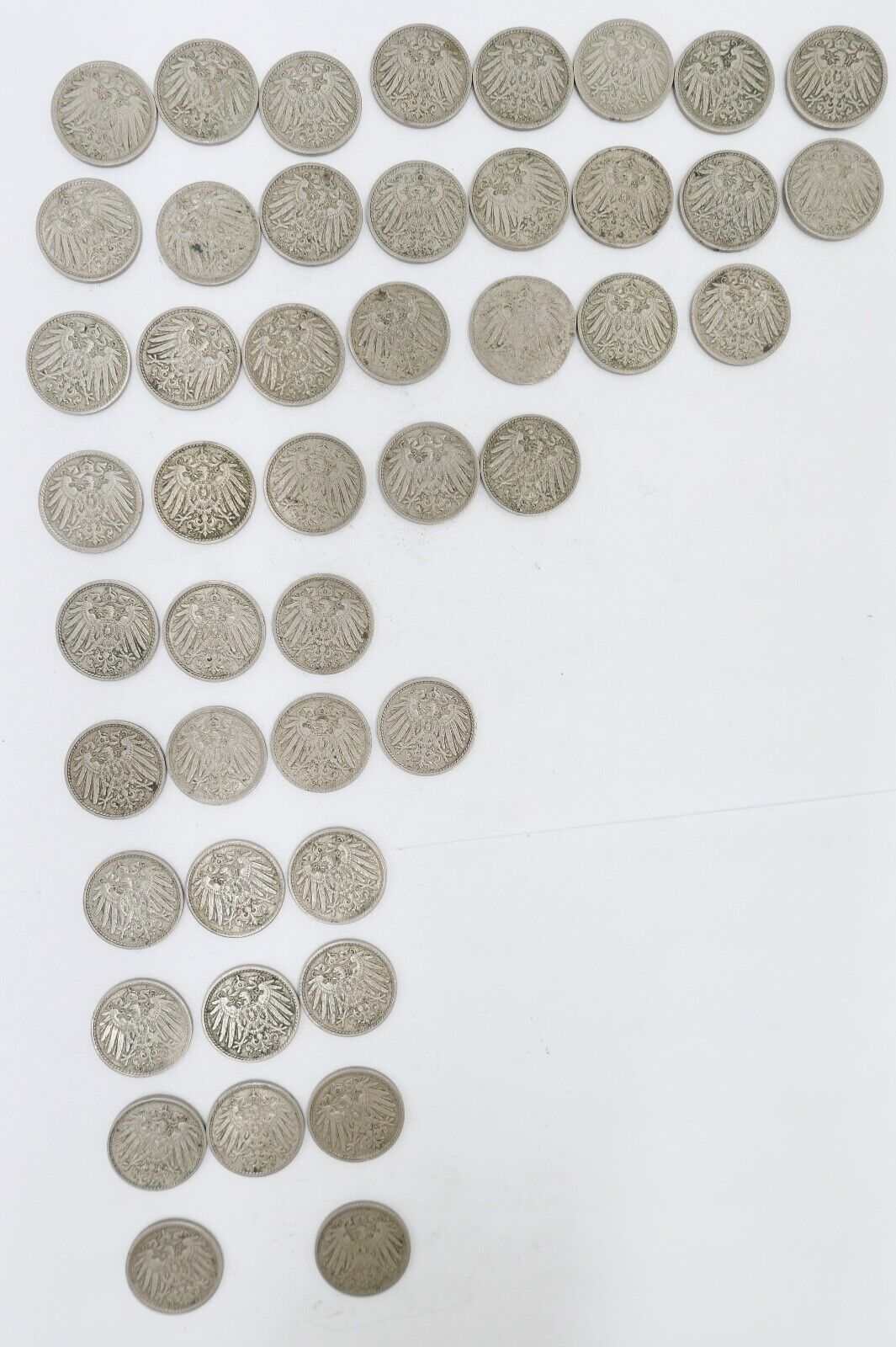 46x 5 Pfennig 1906 - 1914 A D F G großer Adler Jäger J.12 ss - stg - Antikhandel-Stuttgart