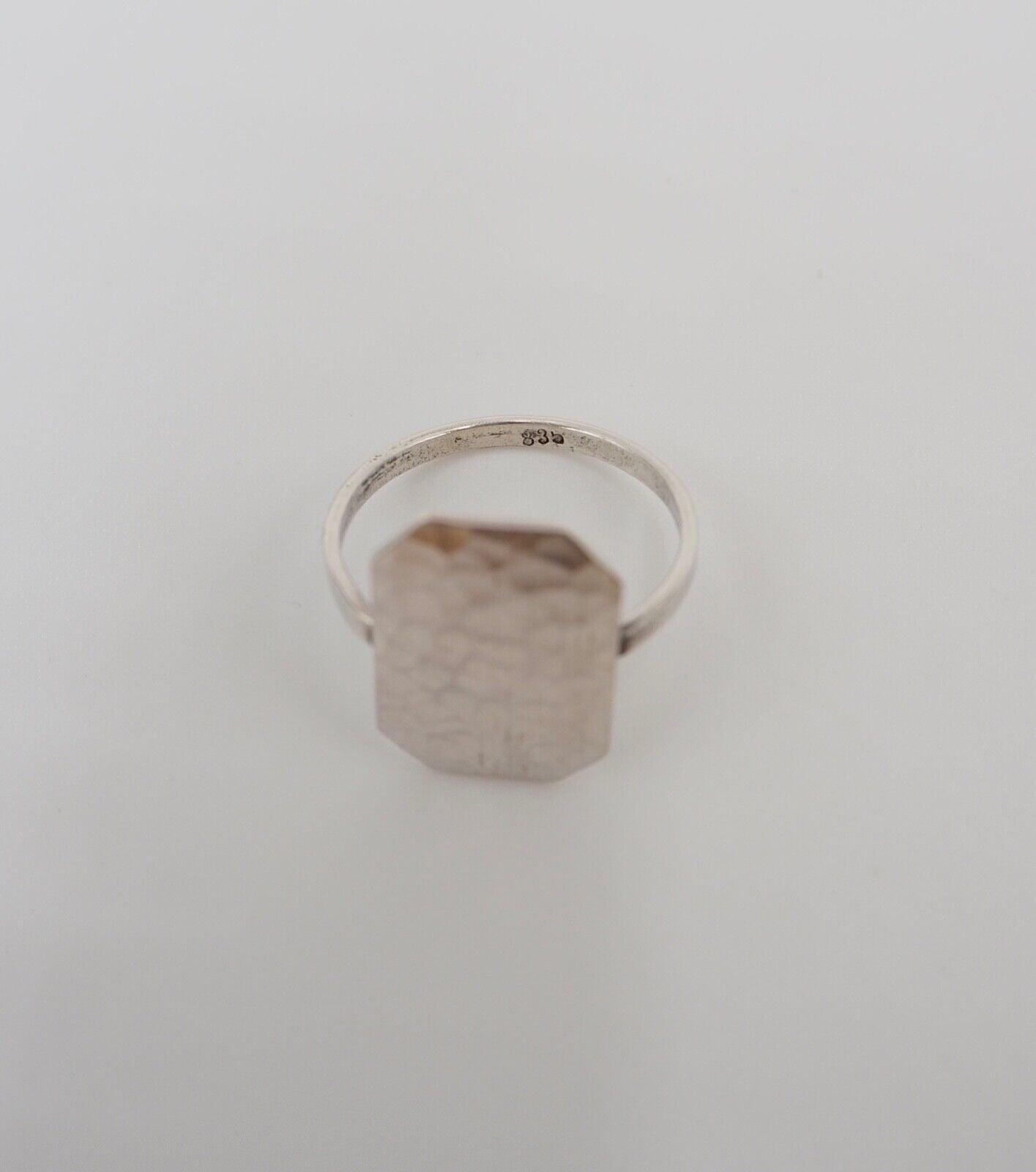 vintage 60er Jahre Silber 835 Ring Gr. 54 Ringkopf gehämmert Herren Damen - Antikhandel-Stuttgart