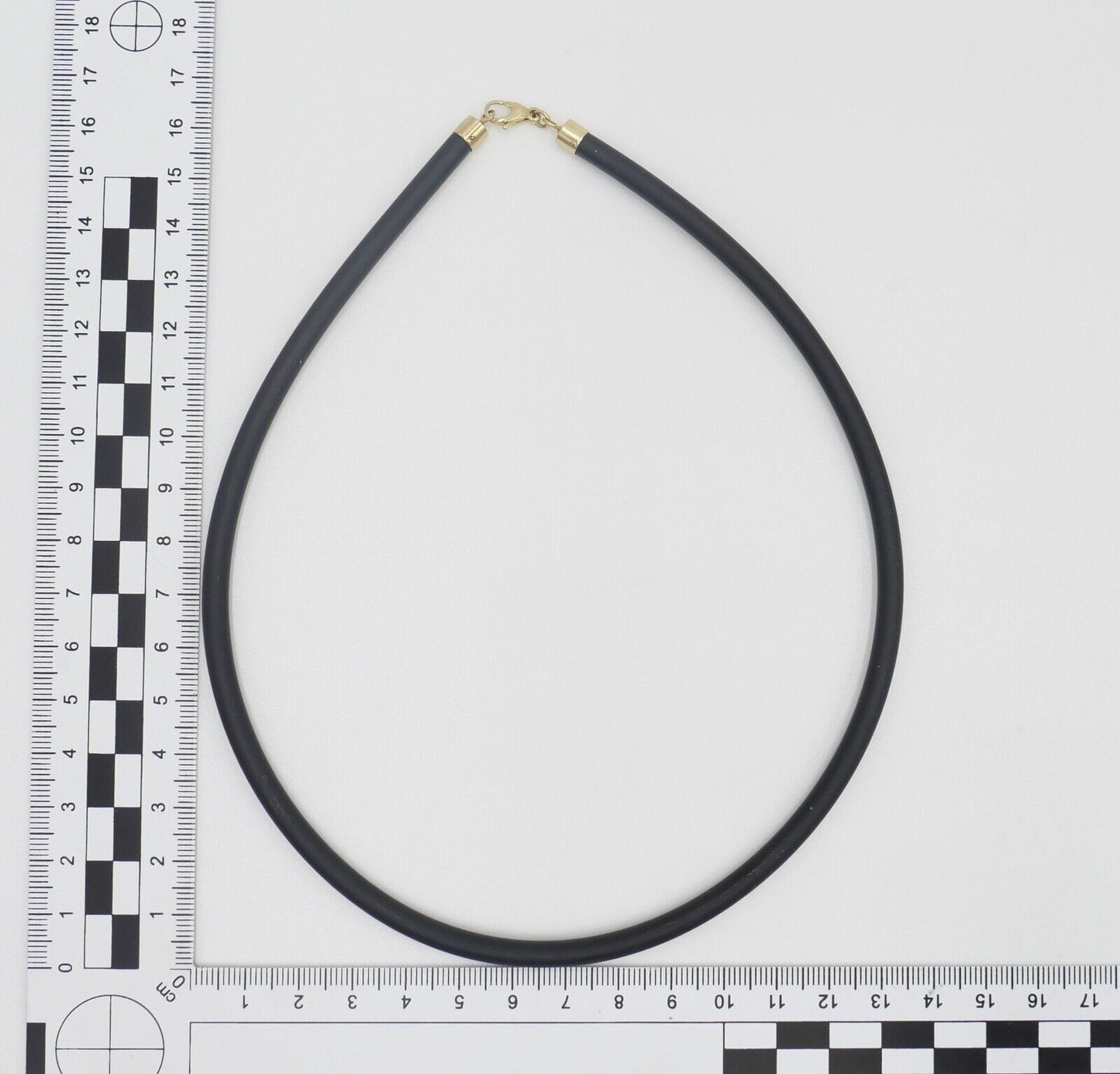 80er Jahre Kautschuk Kette mit 375 / 9K Goldverschluss NEU aus Juwelierauflösung - Antikhandel-Stuttgart