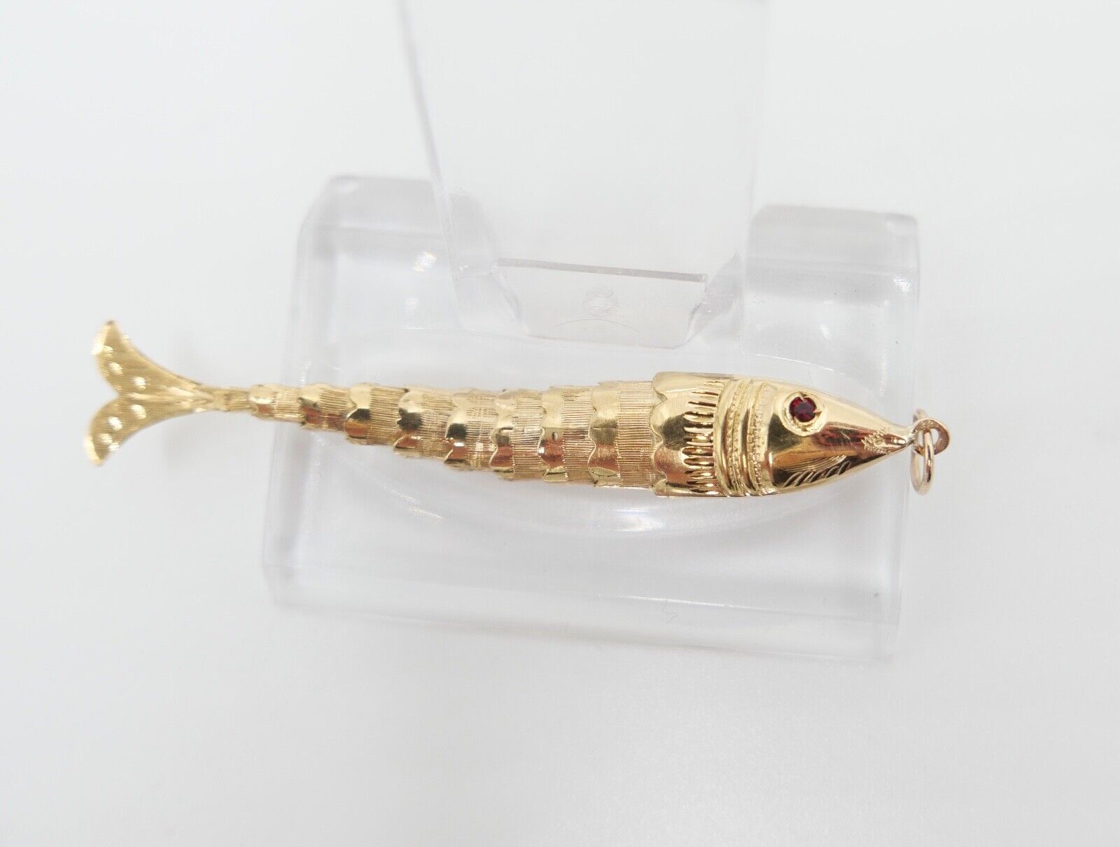 antik um 1938 beweglicher Fisch Anhänger Gold 800 Gelenkanhänger Portugal - Antikhandel-Stuttgart