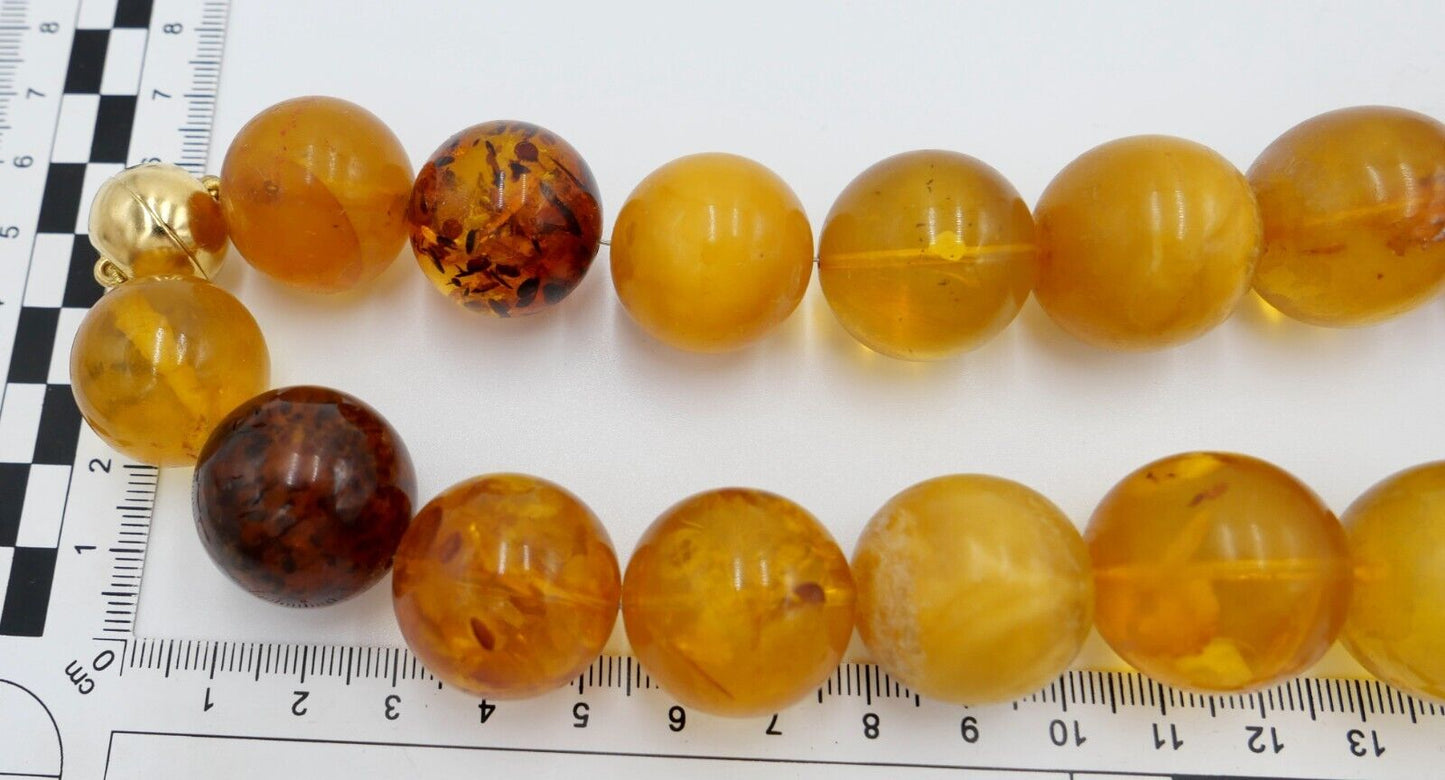 Vintage XXL Bernstein butterscotch Kette Collier Amber 340 Gramm Silber Magnet - Antikhandel-Stuttgart