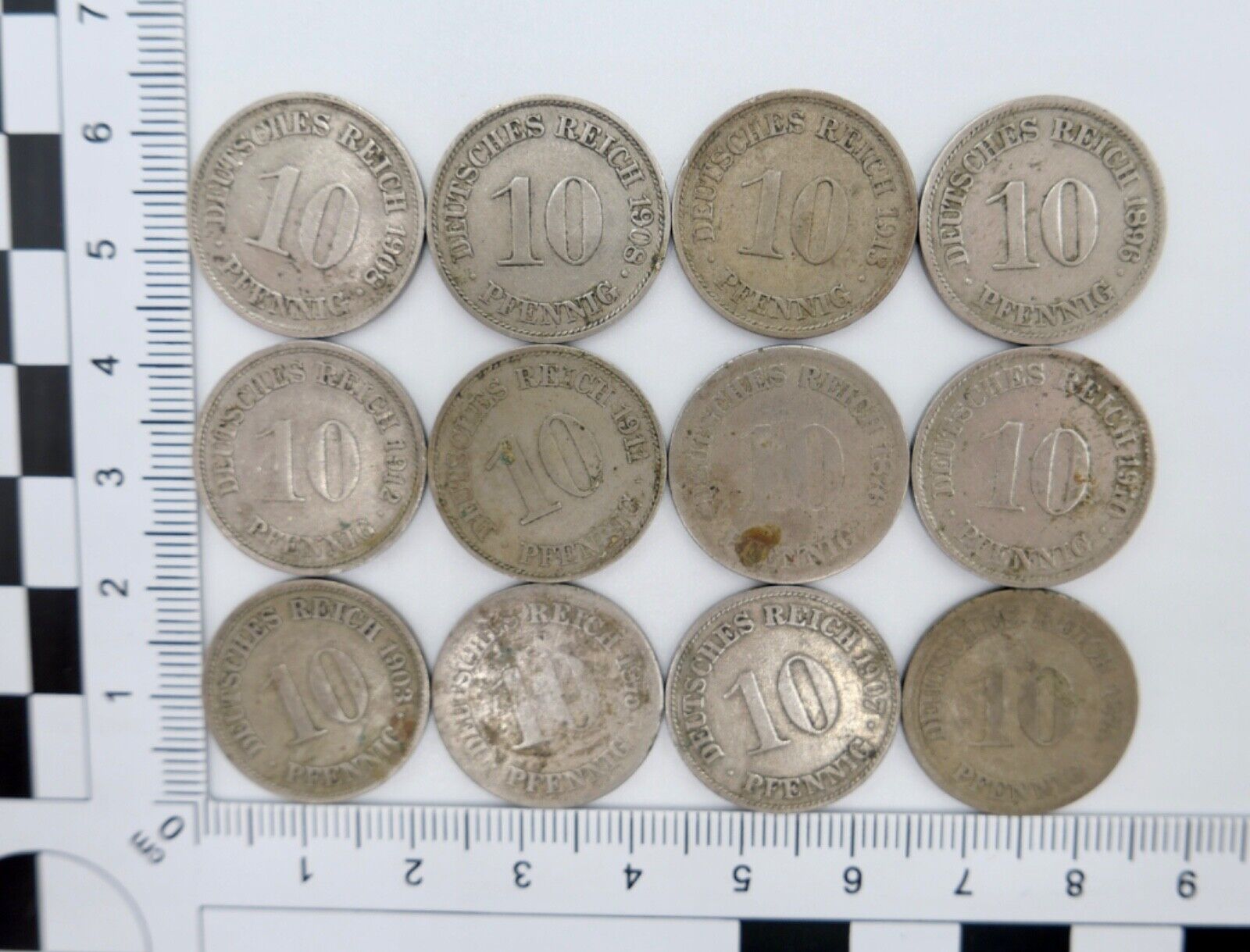 16x 10 Reichspfennig 1875 1876 1896-1913 Jäger J. 4 & 13 - Antikhandel-Stuttgart