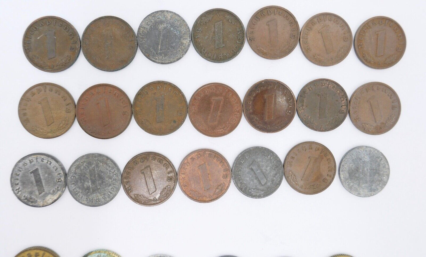 Reichsmark Drittes Reich J.354 1 Mark 2, 10, 5, 50, 1 Pfennig J.362 J.370 - Antikhandel-Stuttgart