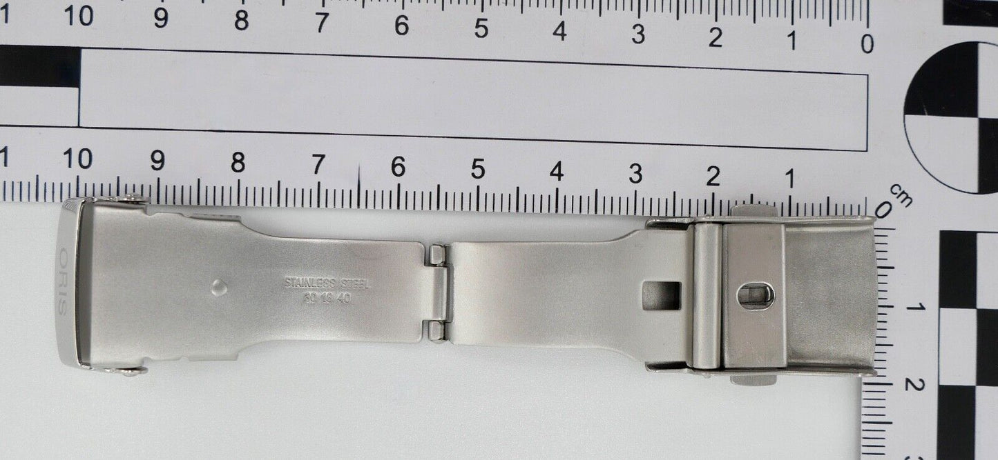 Original ORIS Faltschließe EDELSTAHL GEBÜRSTET 30 18 40 Armbanduhr 18mm NEU - Antikhandel-Stuttgart