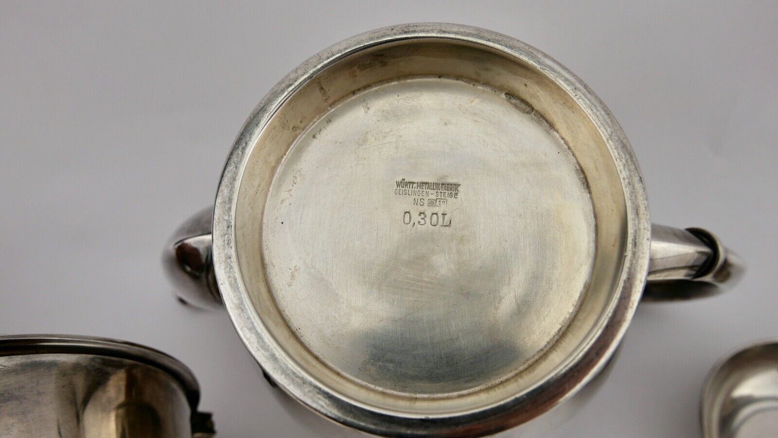 3 Tlg WMF Set Kännchen Schale Kanne Tee Mokka Kaffee NS 1930er 0,3 L 0,03 L - Antikhandel-Stuttgart