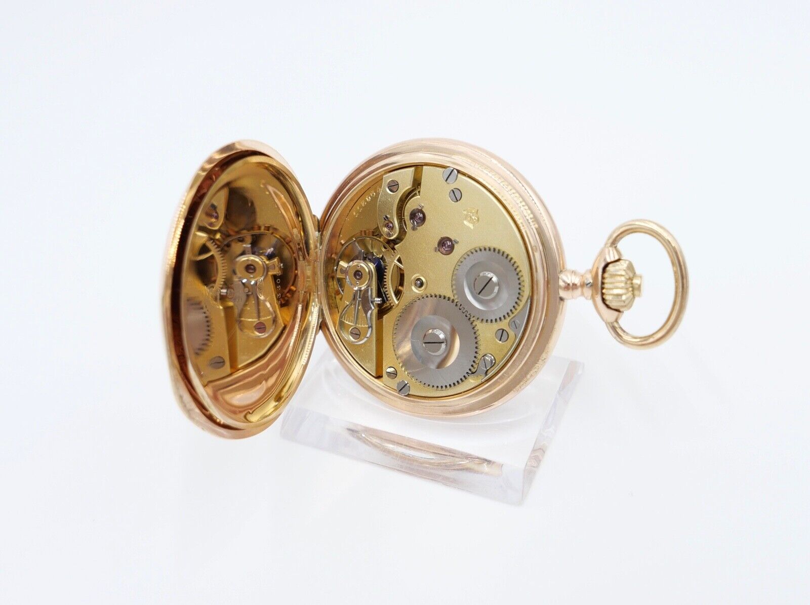 IWC Taschenuhr 750 / 18K GOLD 51mm 1894 / 1895 SW WS Savonette 2 Zeitzonen - Antikhandel-Stuttgart