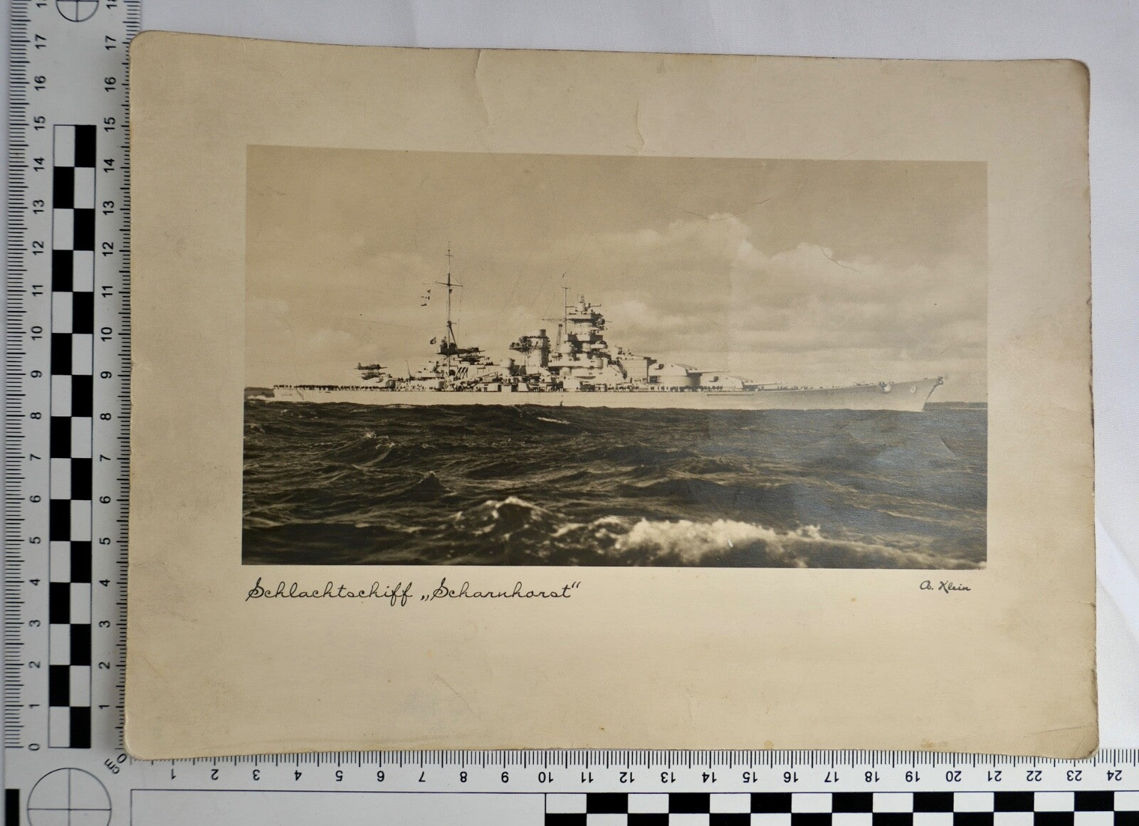 Bild Druck Schlachtschiff Scharnhorst von A. Klein - Antikhandel-Stuttgart