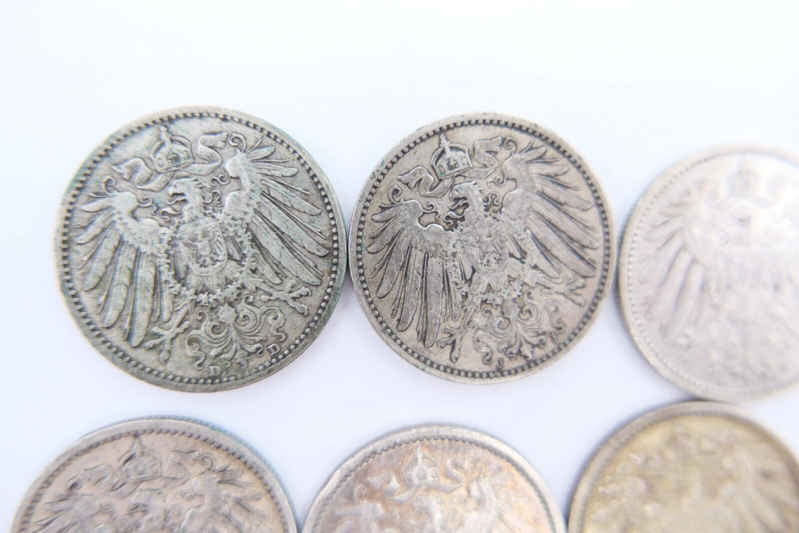 6x 1 Mark Kaiserreich 1900-1915 Jäger J.17 VZ-STG Vorzüglich - Stempelglanz - Antikhandel-Stuttgart