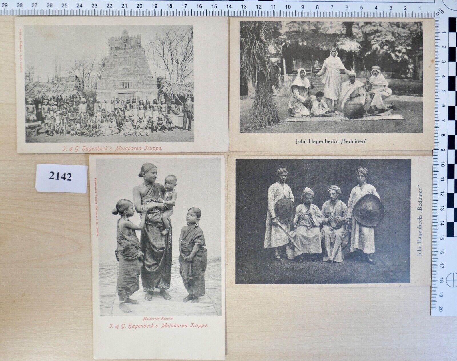 antike Ansichtskarten Postkarten " J & G. Hagenbecks " Malabaren Truppe Beduinen - Antikhandel-Stuttgart