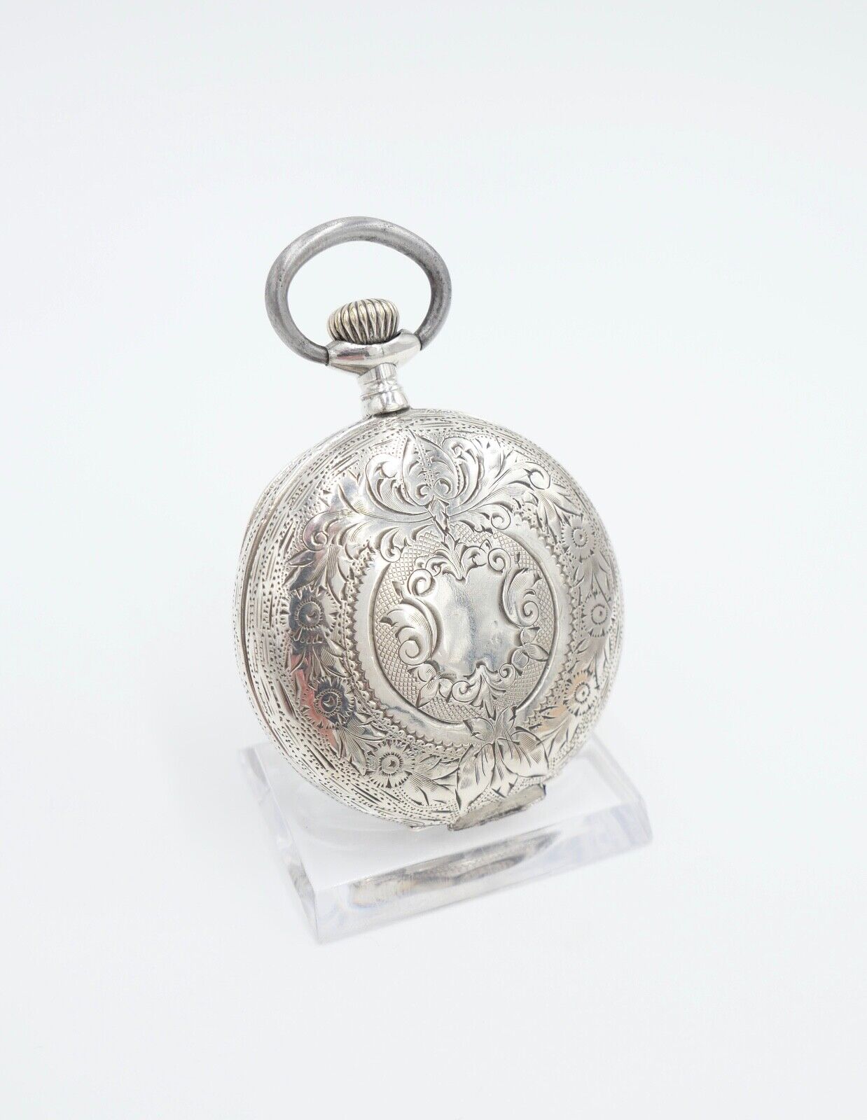 große antike Silber Savonette Taschenuhr Ø 53 mm um 1900 Olgetta funktionsfähig - Antikhandel-Stuttgart