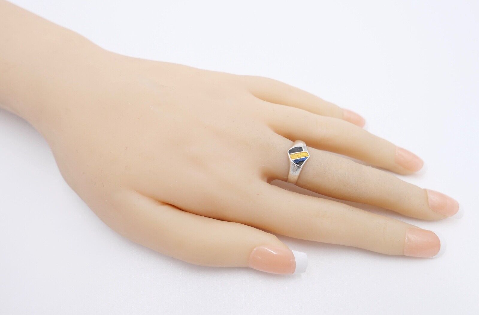 20er Jahre Studentika Patriotischer Ring Studentenverbindung 800 Silber Emaille - Antikhandel-Stuttgart