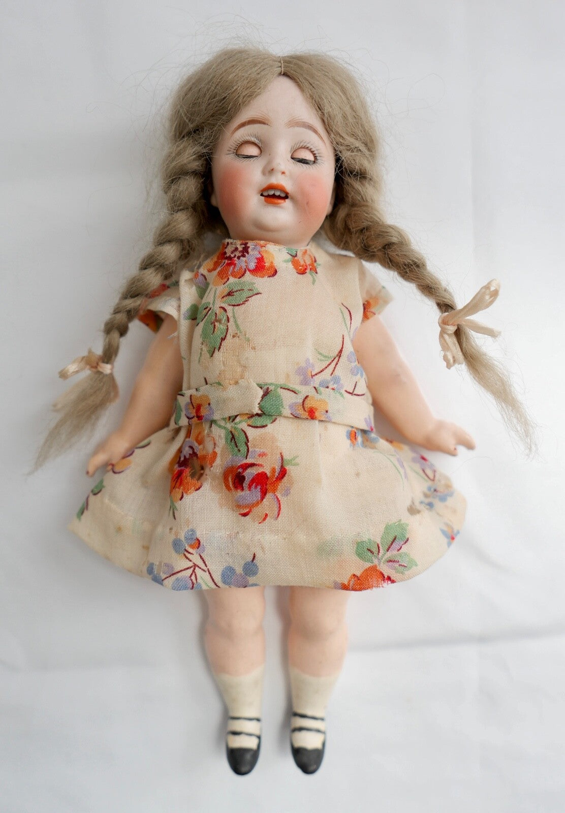 kleine antike Biskuit Porzellan Puppe Made in Germany 22 cm mit Schlafaugen - Antikhandel-Stuttgart