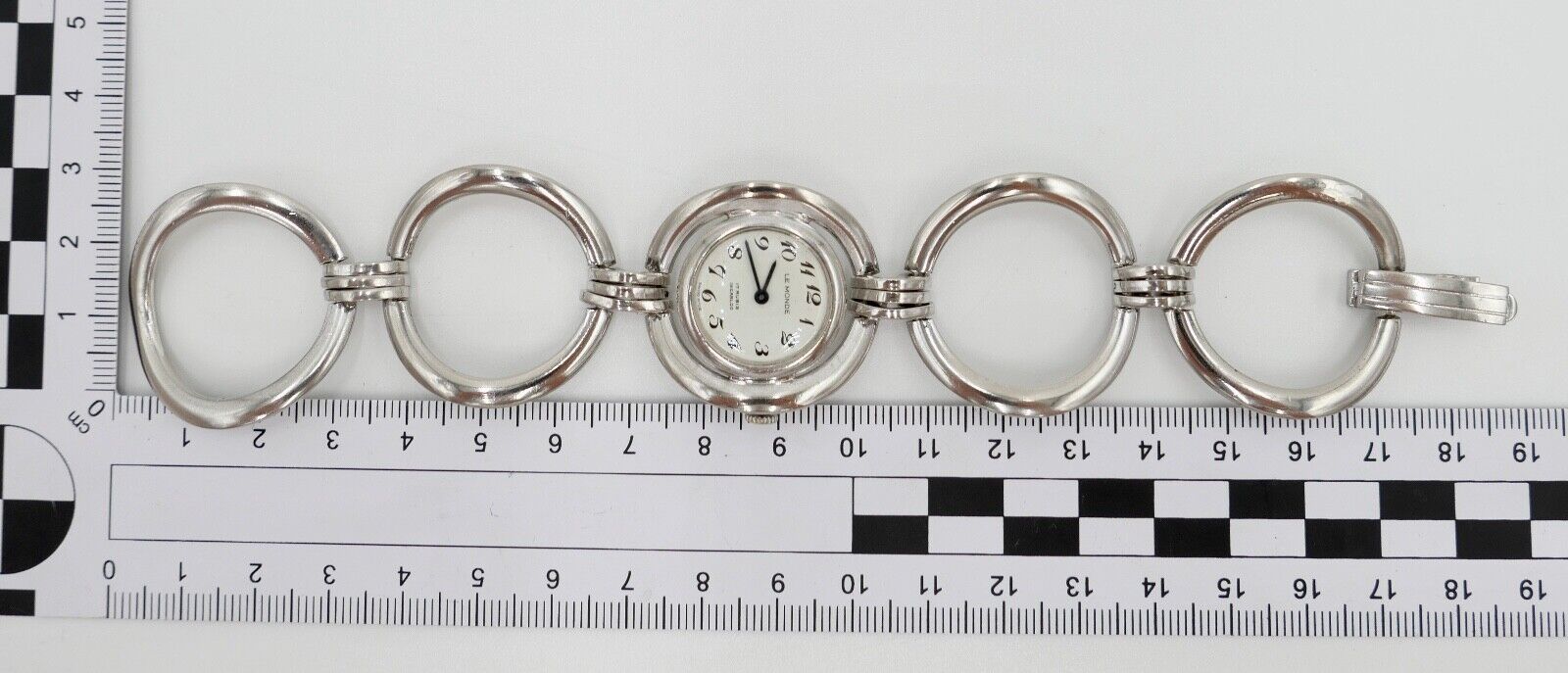 1970er Handaufzug LE MONDE Damen 925 Silber Uhr 45,9 Gr - Antikhandel-Stuttgart