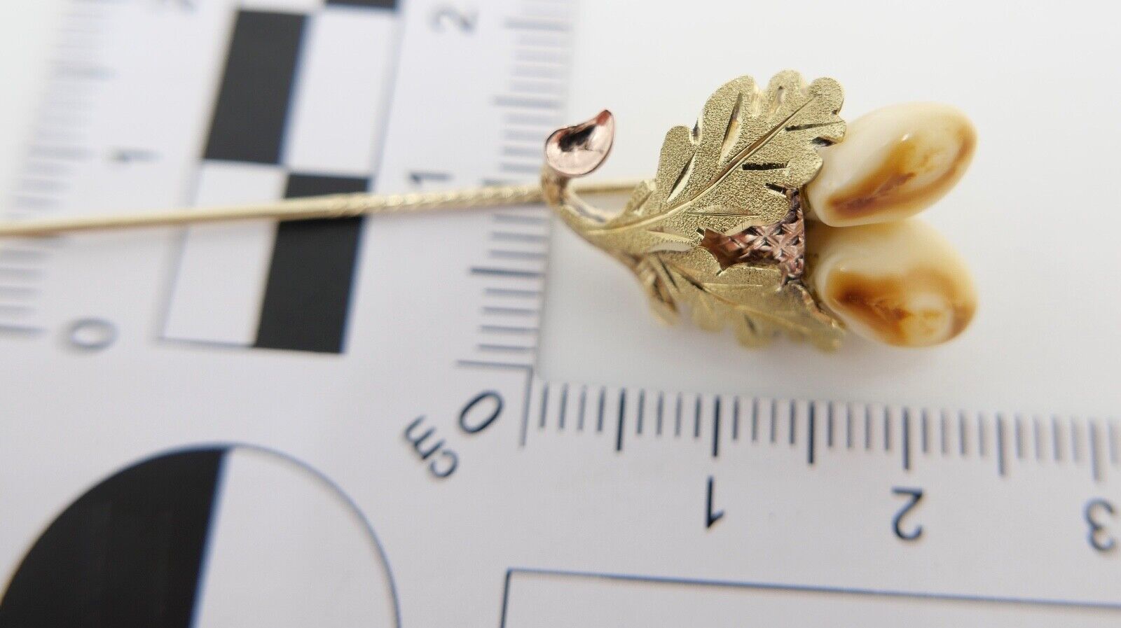 Grandel / Grandl 585 14K Gold Schmuck Brosche Anstecknadel 58,5 mm - Antikhandel-Stuttgart