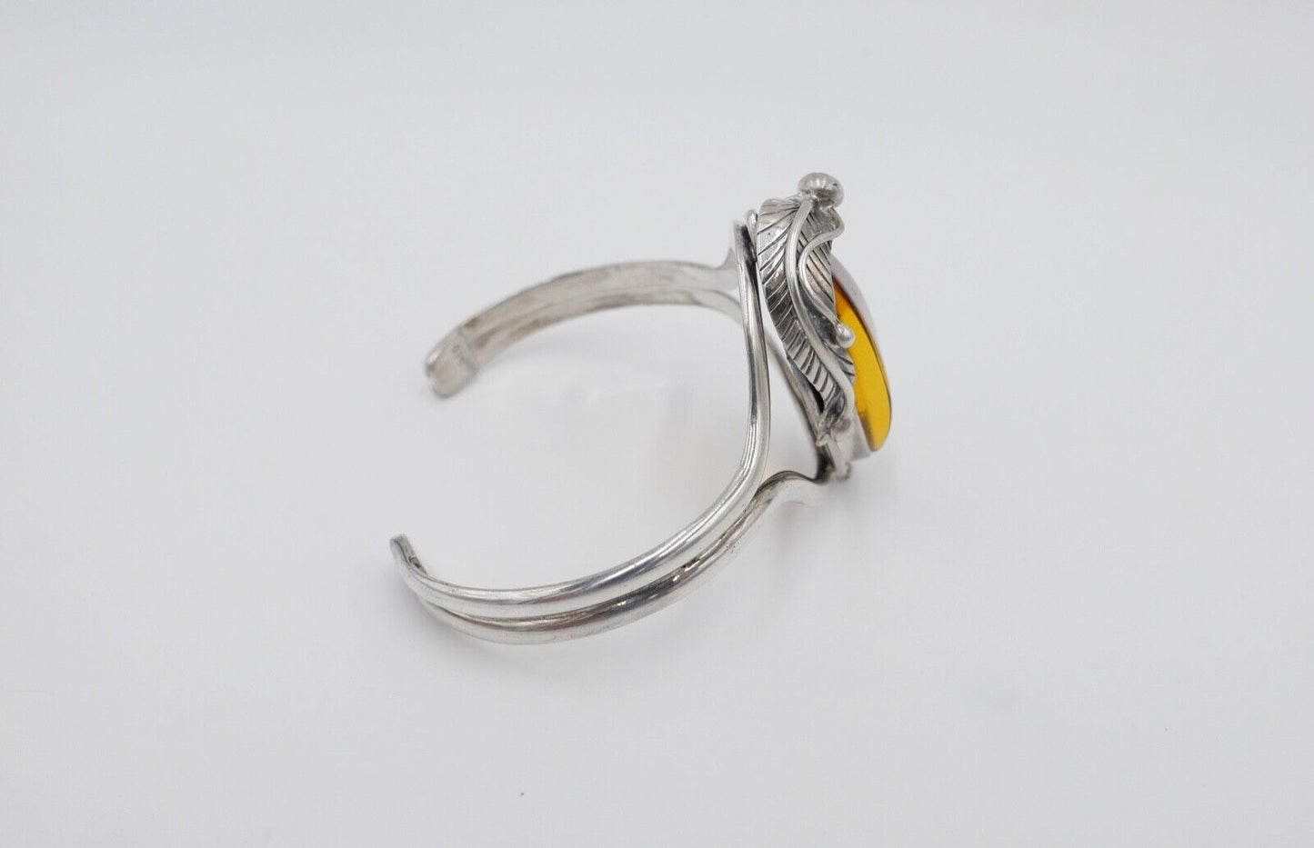 vintage Silber 925 Bernstein Armband floral Armreif Sterlingsilber - Antikhandel-Stuttgart