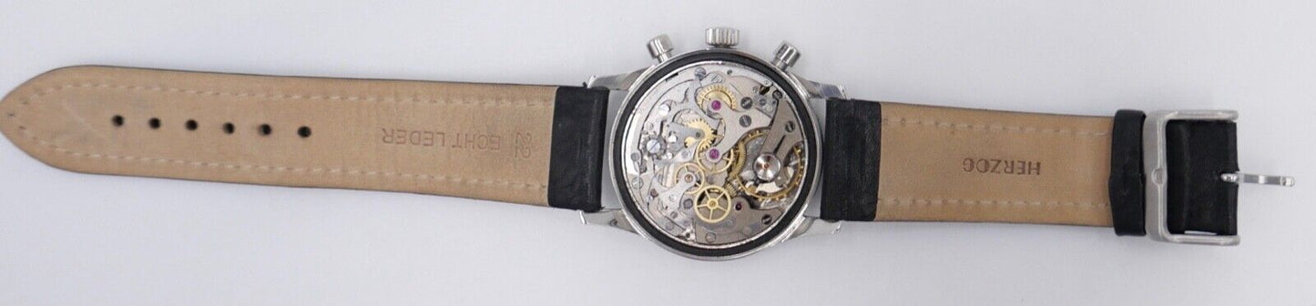 NICOLET WATCH SUPER WATERPROOF Landeron 39 Diver Chronograph 1960er Jahre 38mm - Antikhandel-Stuttgart