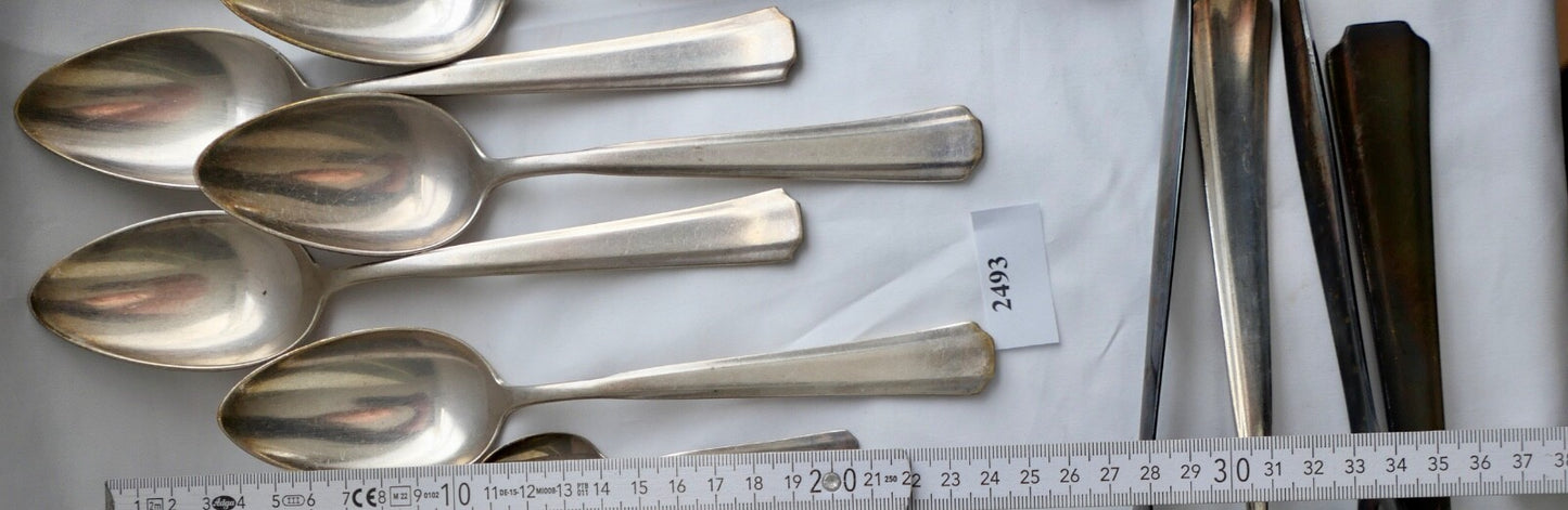 80 Teile WMF 1900 Hammerschlag 90er versilbert Gabel Messer Löffel