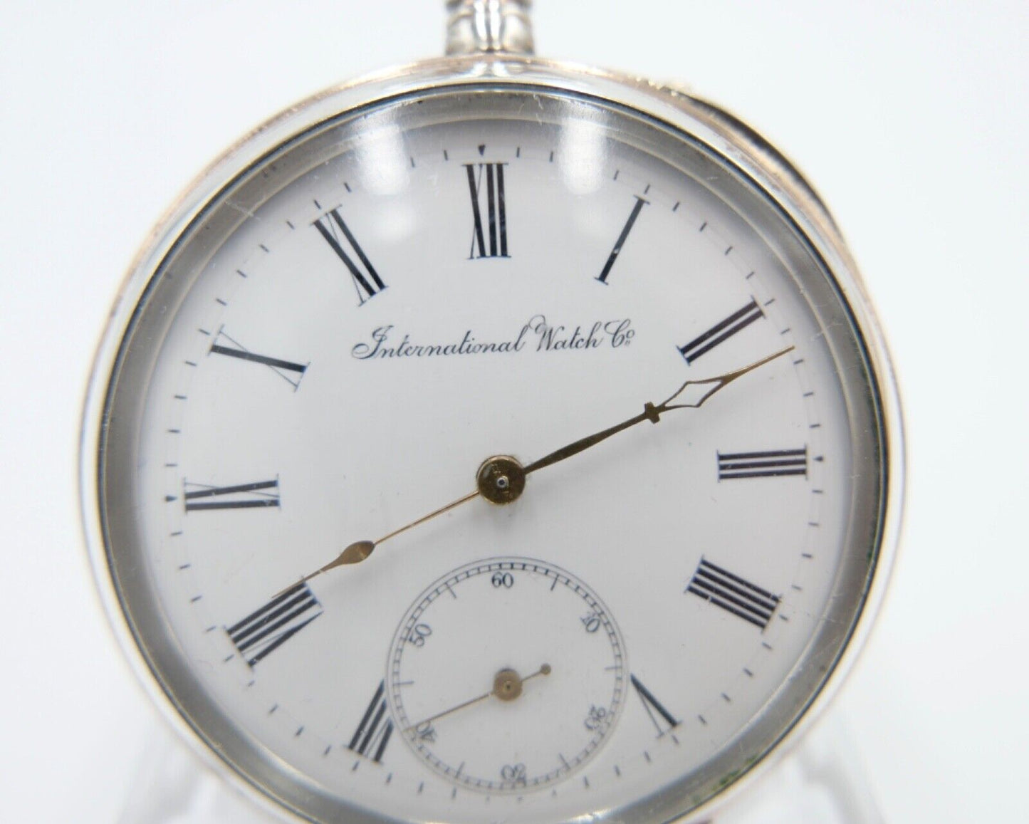 1888 IWC Open Face Kaliber 49 Taschenuhr 800 Silber Ø 50mm - Antikhandel-Stuttgart