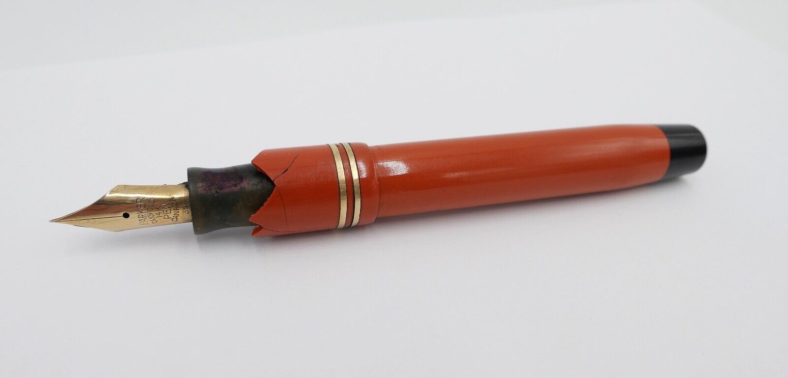 Vintage 30er Jahre PARKER Duofold Big Red Ø 12 mm 14Ct / 585 Gold Feder 35 - Antikhandel-Stuttgart