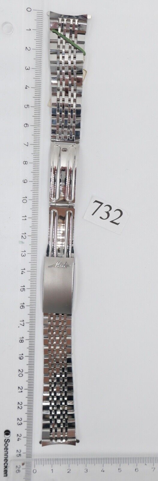 NEU 80er Jahre Original MIDO Edelstahl 20/16 mm Gliederband Faltschliesse - Antikhandel-Stuttgart