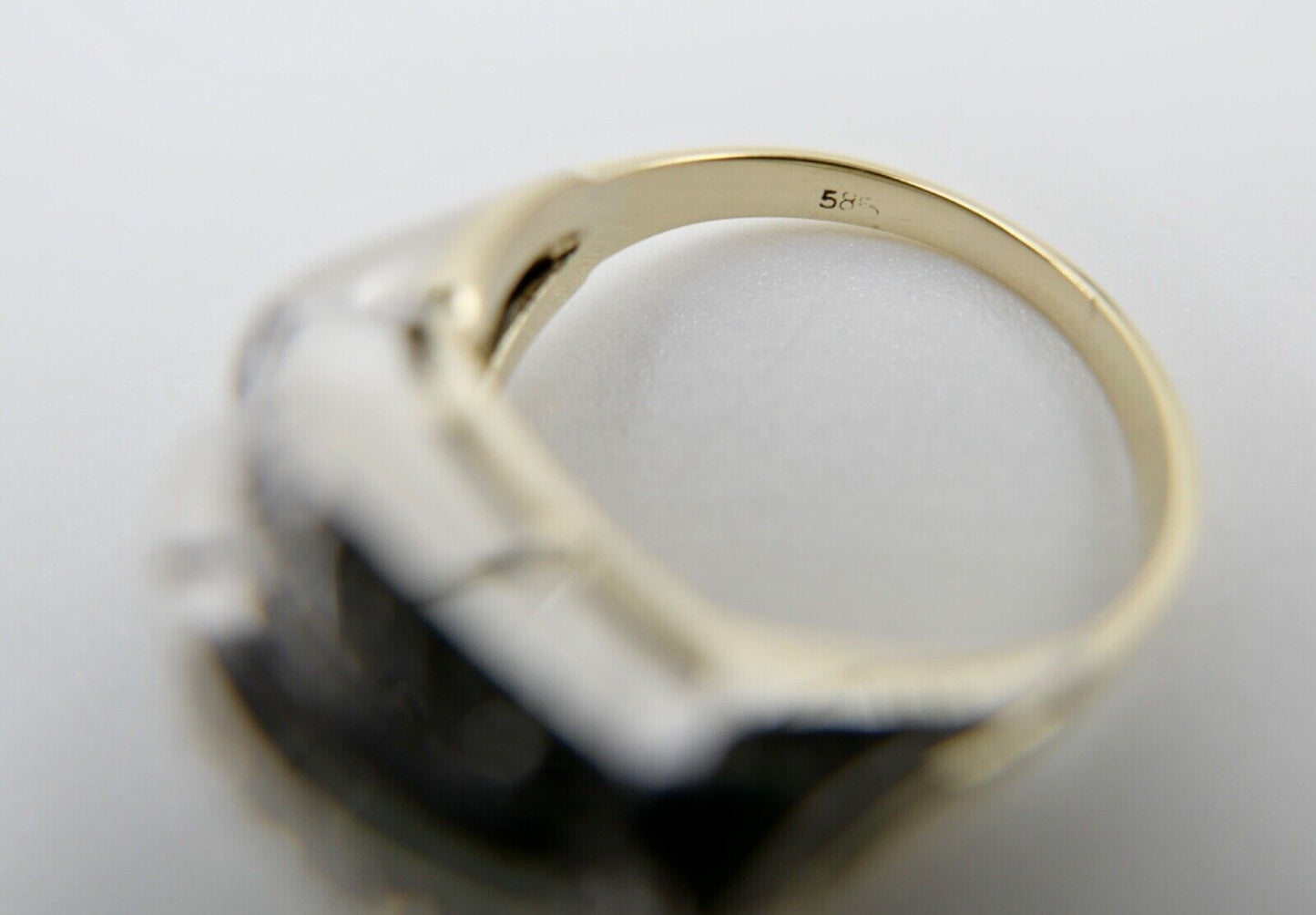 1980er Alter Bicolor Gold Diamant Brillant Damen Ring 0,90 Ctw 585 14K Gr.56 - Antikhandel-Stuttgart