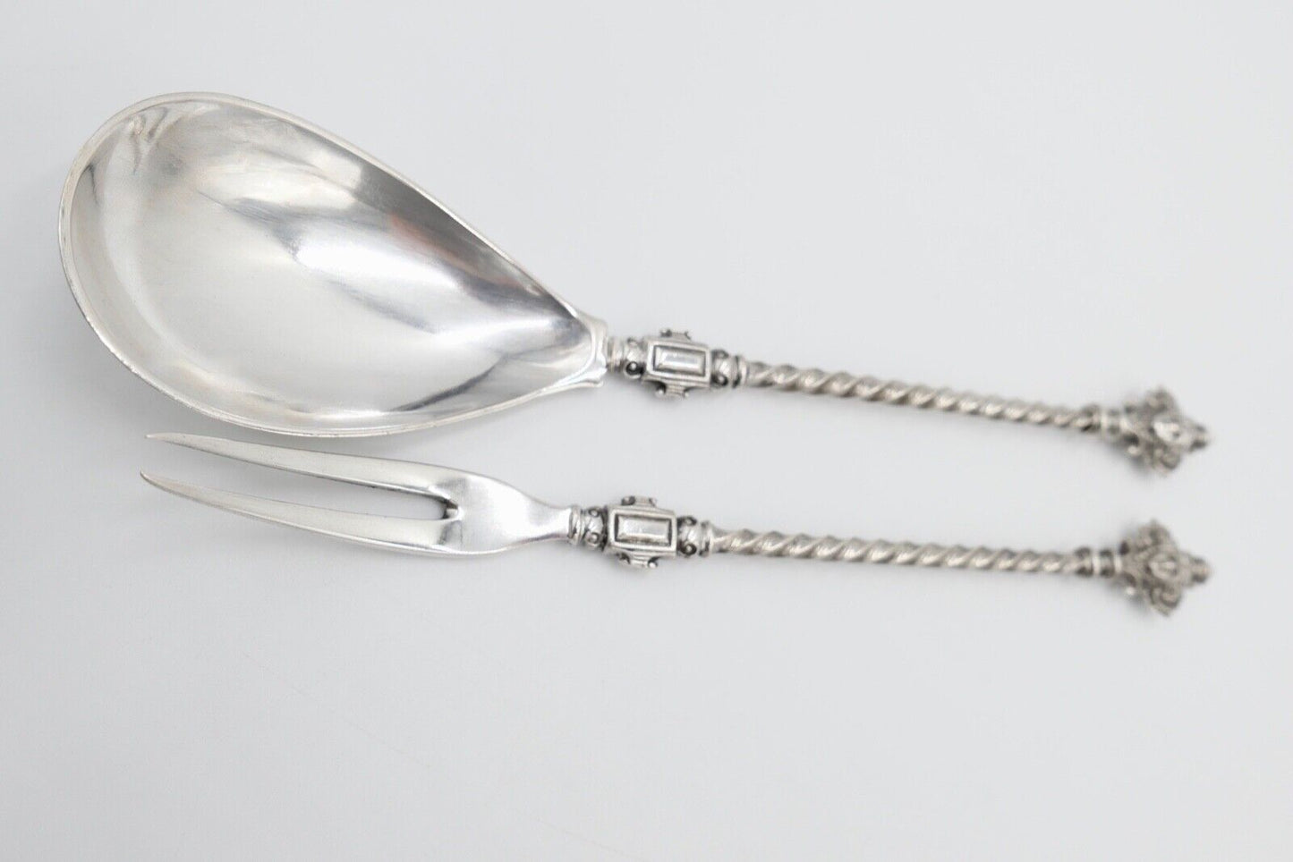 2 Tlg. antik Besteck um 1900 B.Cronenberg Frauenkopf Koch & Bergfeld 800 Silber - Antikhandel-Stuttgart