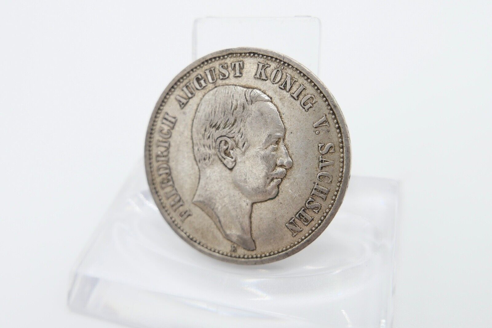 3 Mark 1909 E Jäger J.135 VZ-STG Sachsen Friedrich August III. - Antikhandel-Stuttgart