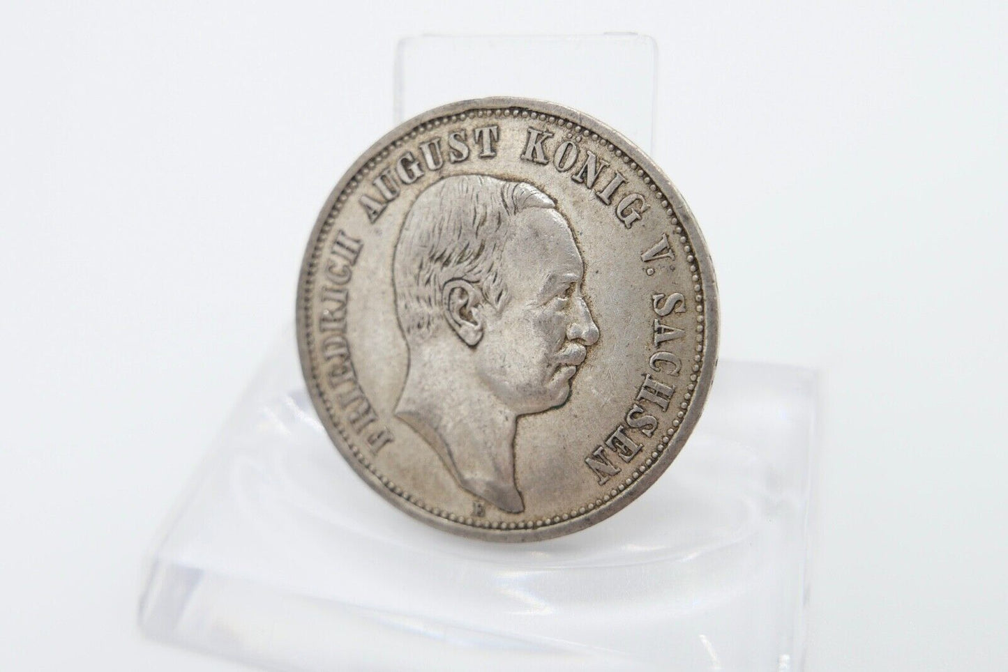 3 Mark 1909 E Jäger J.135 VZ-STG Sachsen Friedrich August III. - Antikhandel-Stuttgart