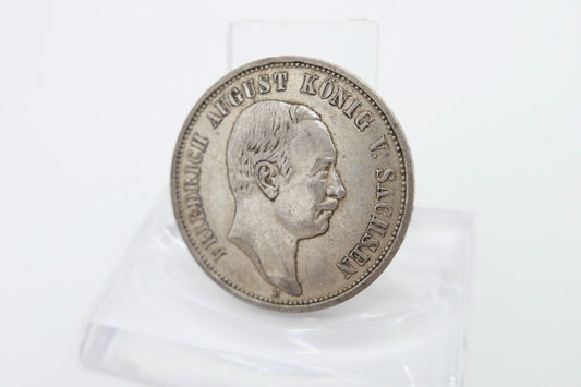 3 Mark 1909 E Jäger J.135 VZ-STG Sachsen Friedrich August III. - Antikhandel-Stuttgart