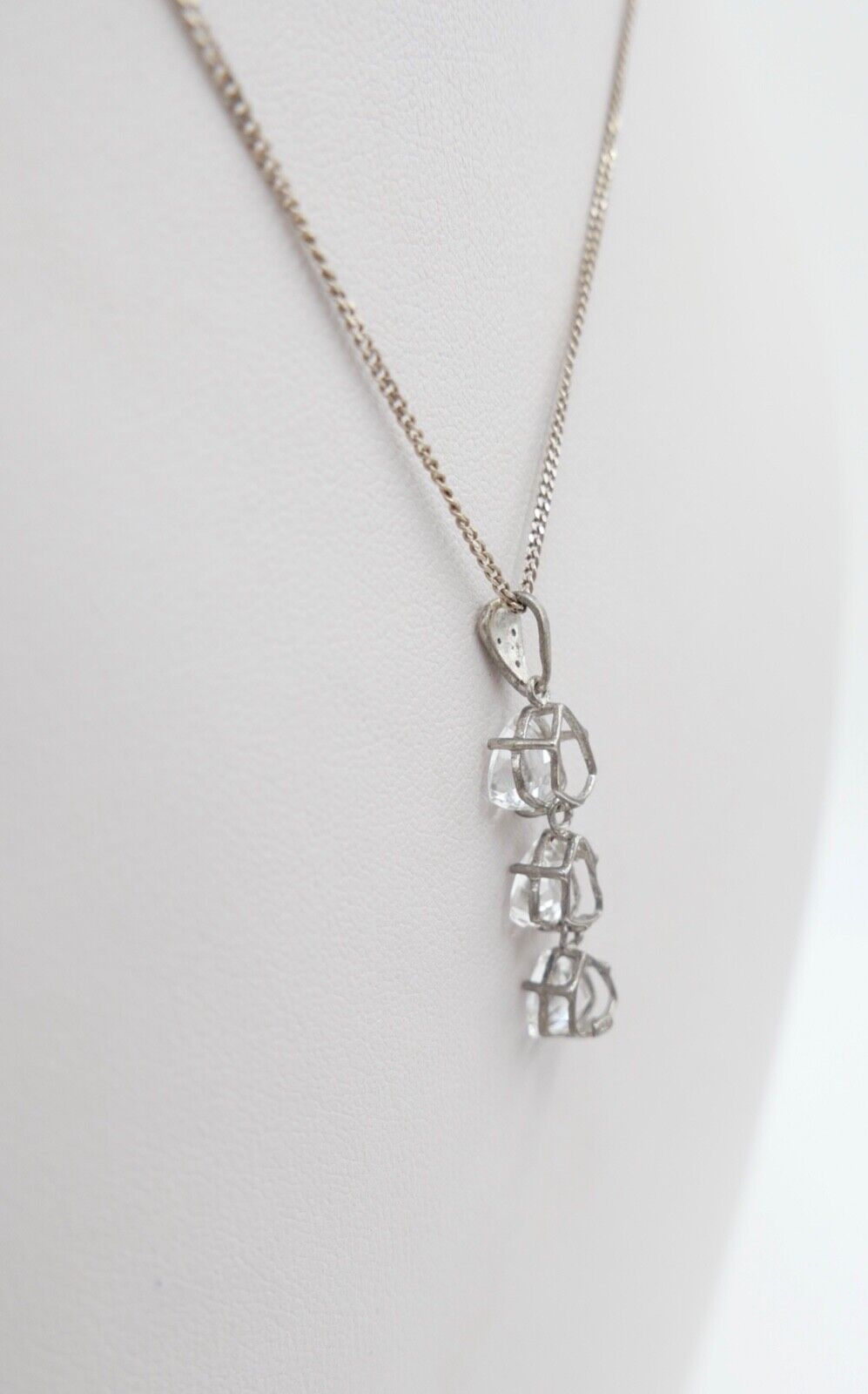 alt 925 Silber Anhänger mit Topas und Diamanten vintage - Antikhandel-Stuttgart