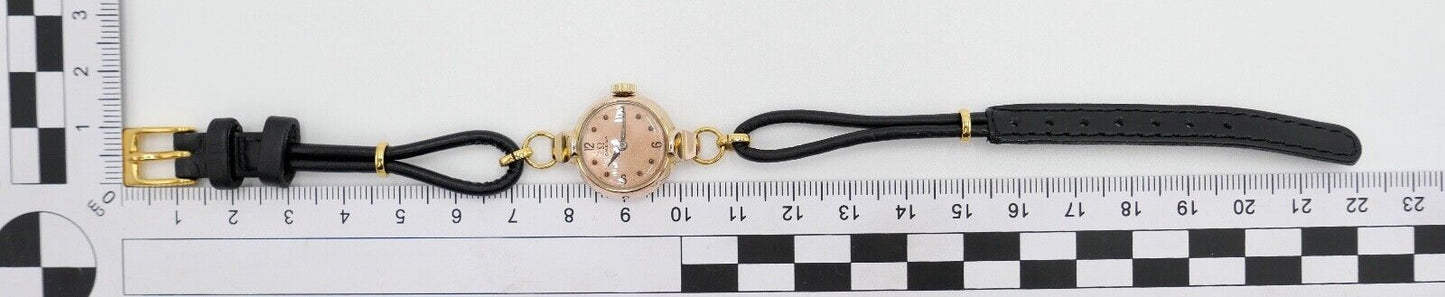 Kleine 1930er Jahre OMEGA Damen Armbanduhr 585 14K Rotgold Handaufzug Ø 18,8mm - Antikhandel-Stuttgart