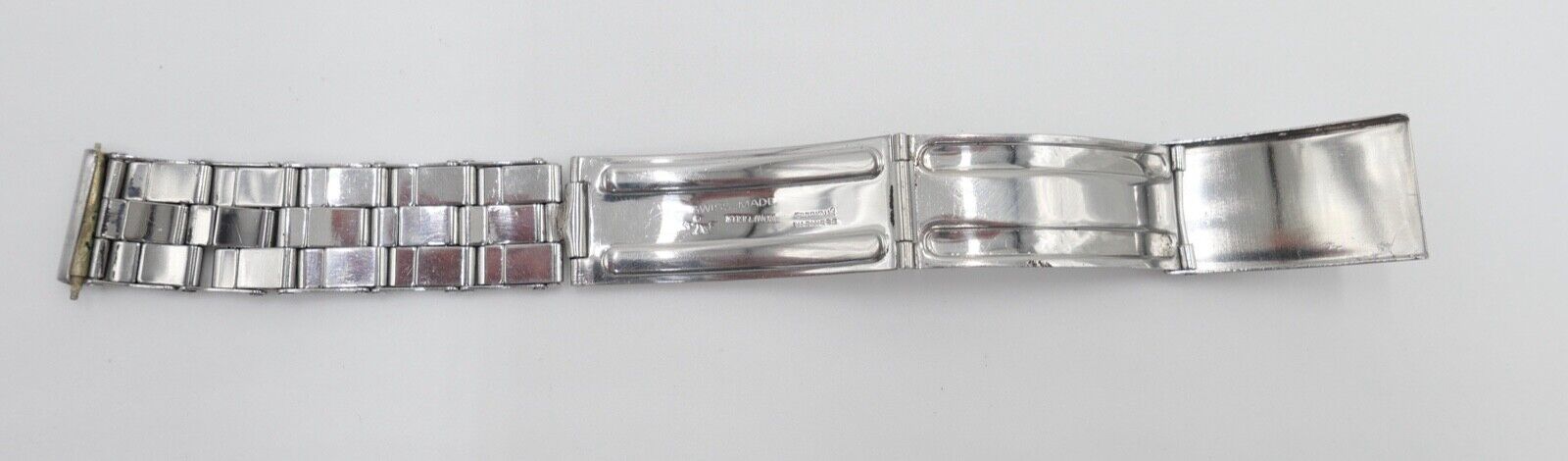 Alte GF Faltschließe Edelstahlband Uhrenband STEELINOX Gay Freres 15mm - Antikhandel-Stuttgart