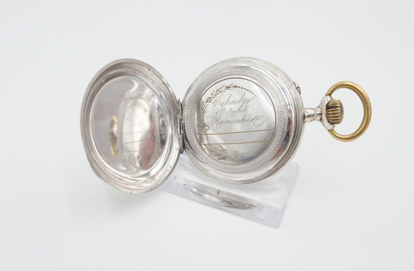 Taschenuhr um 1900 Ø 46mm AM 800 Silber Galonne Schweiz / Deutschland - Antikhandel-Stuttgart